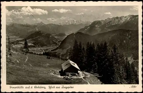 Pfronten (Allgäu) Dinsers Alp- und Skihütte Blick nach Pfronten 1951