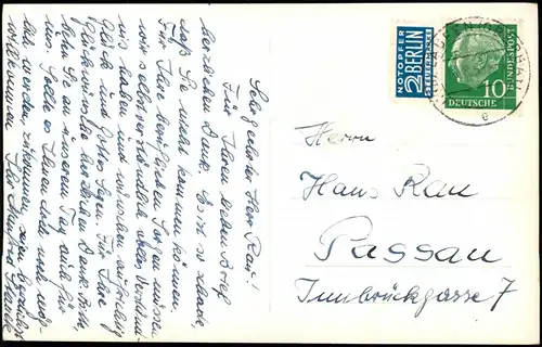 Ansichtskarte Laufen an der Salzach Panorama-Ansicht 1955