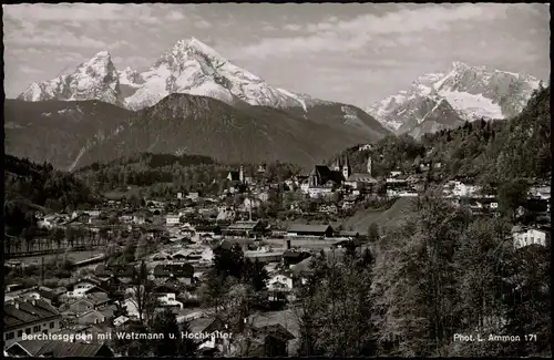Ansichtskarte Berchtesgaden Panorama-Ansicht Blick zum Watzmann 1955