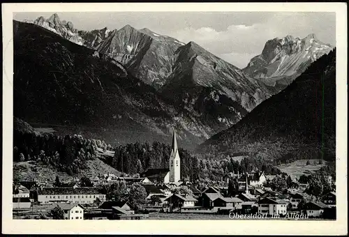 Ansichtskarte Oberstdorf (Allgäu) Panorama-Ansicht 1953
