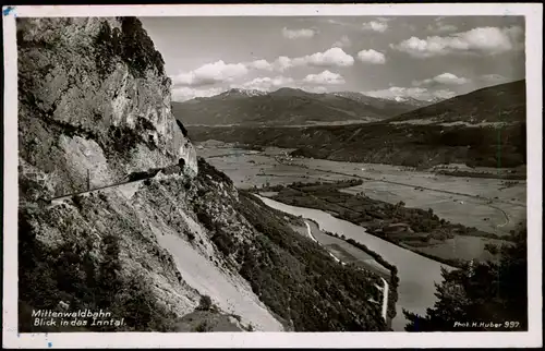 Ansichtskarte Mittenwald Blick in das Inntal. 1959