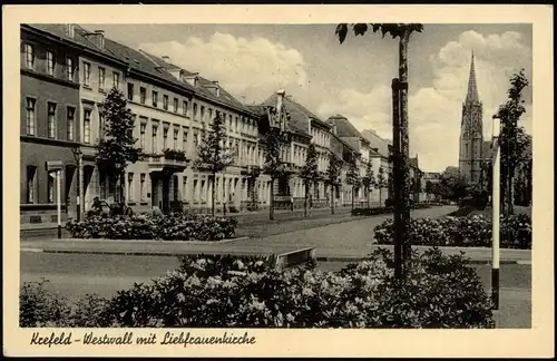 Ansichtskarte Krefeld Crefeld Westwall, Liebfrauenkirche 1951