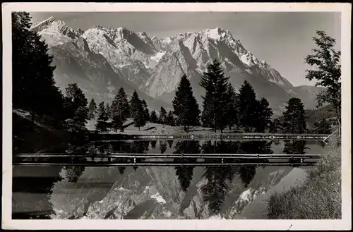 Ansichtskarte Farchant Partie am Schwimmbad 1951