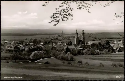 Ansichtskarte Wemding Blick über die Stadt 1961