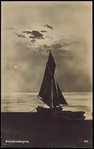 .Mecklenburg-Vorpommern Ostsee/ Baltic Sea, Segelboot - Stimmungsbild 1928