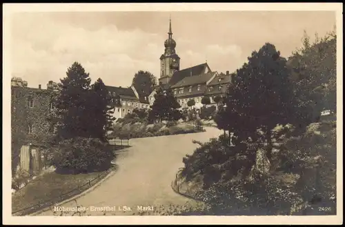 Ansichtskarte Hohenstein-Ernstthal Partie am Marktplatz 1932
