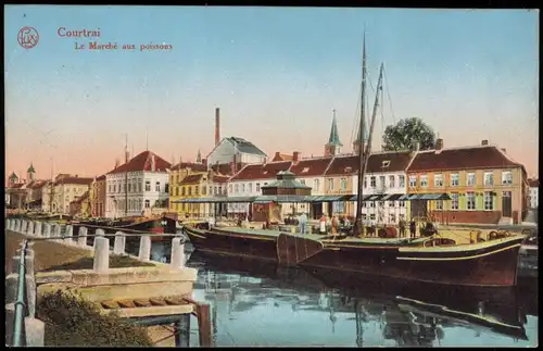 Kortrijk Courtrai Le Marché aux poissons 1915   1. Weltkrieg als Feldpost