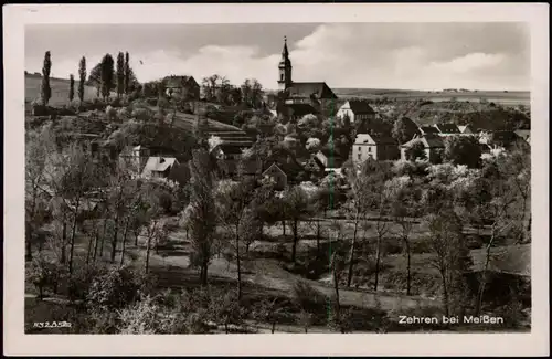 Ansichtskarte Zehren-Diera-Zehren Stadtpartie 1953