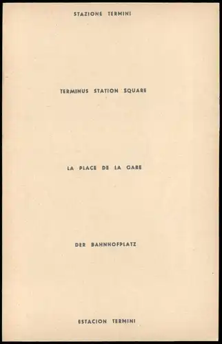 Sammelkarte Rom Roma Bahnhof / Stazione Termini 1964