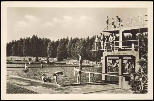 Großröhrsdorf Schwimmbad, Kinder auf Sprungturm zur DDR-Zeit 1958
