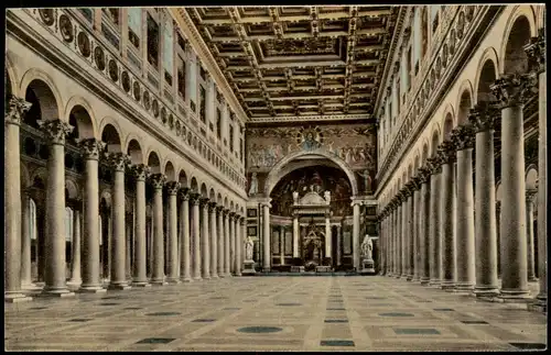 Sammelkarte Rom Roma BASILICA DI S. PAOLO (Interno) Künstlerkarte 1964