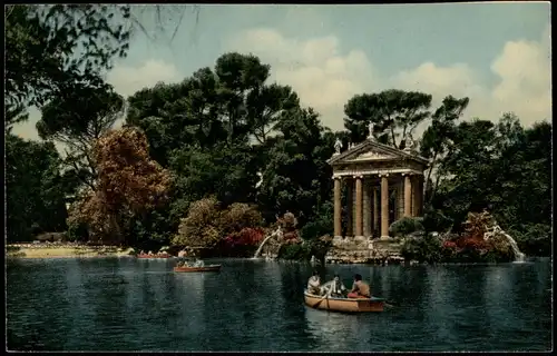 Sammelkarte Rom Roma TEMPIO DI ESCULAPIO SUL LAGO DI VILLA BORGHESE 1964