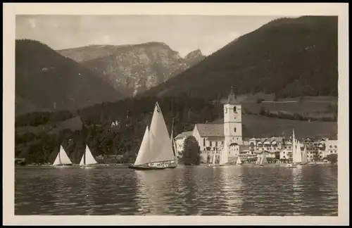 St. Wolfgang im Salzkammergut Ortsansicht mit dem Schafberg 1930