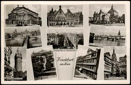 Frankfurt am Main Mehrbildkarte mit Orts- u. Stadtteilansichten 1940