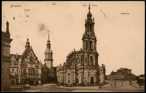 Innere Altstadt-Dresden Stadt Panorama Hofkirche Schloß & Opernhaus 1928