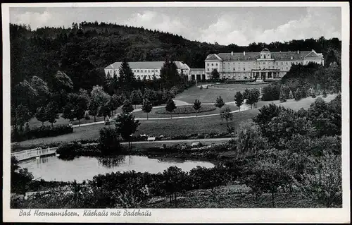 Ansichtskarte Bad Hermannsborn-Bad Driburg Kurhaus mit Badehaus 1959