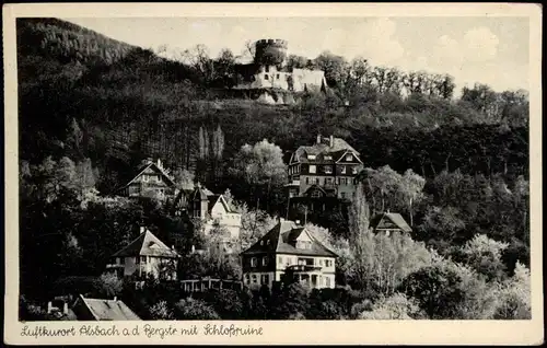 Ansichtskarte Scheibe-Alsbach Stadtpartie - Ruine, Bergstraße 1952