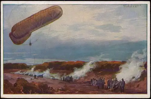 Deutscher Luftflotten Verein - Fesselballon - Künstlerkarte 1912