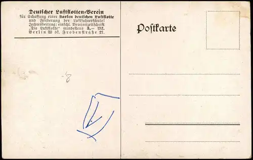 Ansichtskarte  Deutscher Luftflotten-Verein, abstürzendes Flugzeug 1913