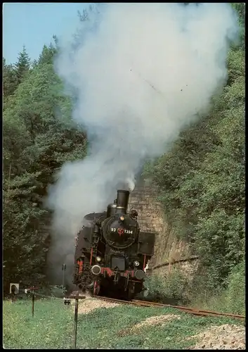 Dampflokomotive EUROVAPOR früher BBÖ/ÖBB Ausfahrt Grimmelshofener-Tunnel 1980