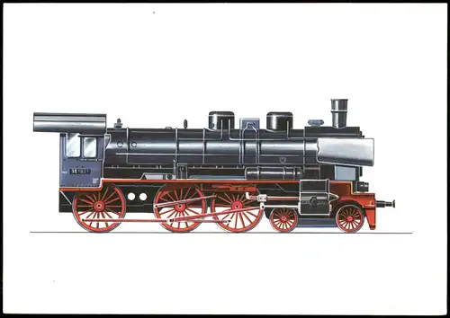 Ansichtskarte  Dampflok Motiv-AK Personenzug-Lokomotive der Baureihe 38 1973