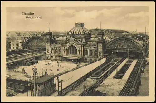 Ansichtskarte Seevorstadt-Dresden Hauptbahnhof Bahnhof Railway Station 1910