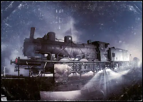 Ansichtskarte  Dampflokomotive - Lichteffekte 1978
