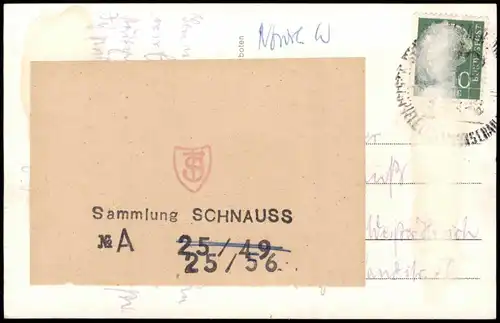 Ansichtskarte Monschau/Eifel Montjoie Rotes Haus und Burgruine Haller 1956