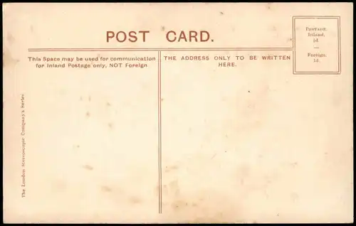 Postcard London THE MONUMENT. View from top looking West. 1923