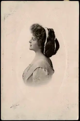 Ansichtskarte  Menschen / Soziales Leben - schöne Frau 1913 Passepartout