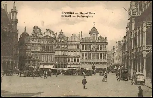 Brüssel Bruxelles Grand'Place Rathausplatz 1917 1. Weltkrieg Feldpost gelaufen