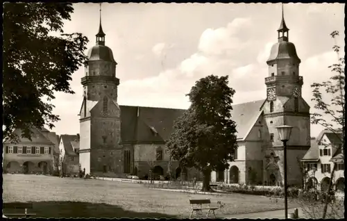 Ansichtskarte Freudenstadt Partie a.d. Evangelische Stadtkirche 1954