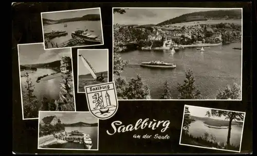 Saalburg-Ebersdorf (Saale) DDR Merhbildkarte mit Umland-Ansichten 1964