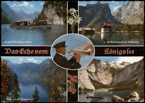 Schönau am Königssee Mehrbildkarte Das Echo vom Königssee 1965