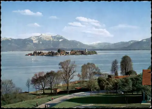 Ansichtskarte Chiemsee Fraueninsel im Chiemsee Totalansicht 1961