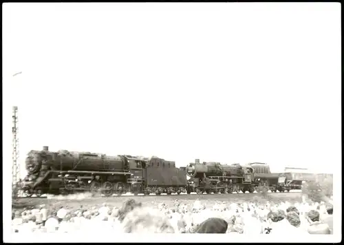 Foto  Dampflokomotiven, Parade Eisenbahn Zuschauer 1968 Privatfoto