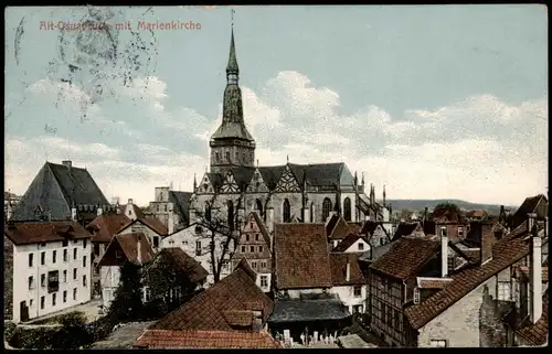 Ansichtskarte Osnabrück Alte Stadt mit Marienkirche 1912