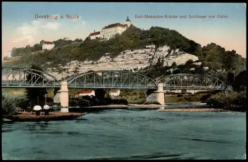 Dornburg-Camburg Karl-Alexander-Brücke und Schlösser von Osten 1913