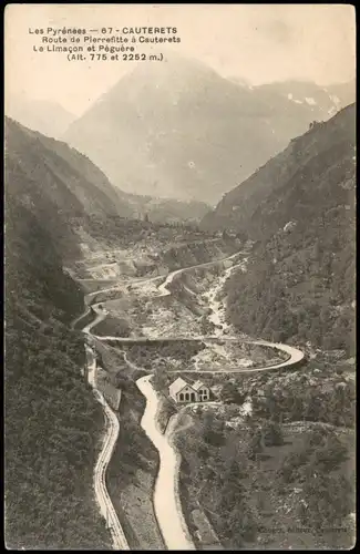 .Frankreich Les Pyrénées CAUTERETS Route de Pierrefitte à Cauterets 1910