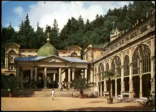 Marienbad Mariánské Lázně Křížový pramen, Kreuzbrunnen, Kuranlagen 1976