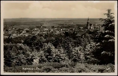 Ansichtskarte Kamenz Kamjenc Panorama-Ansicht Totalansicht 1940
