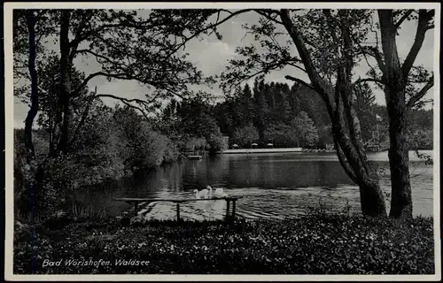 Ansichtskarte Bad Wörishofen Partie am Waldsee 1940