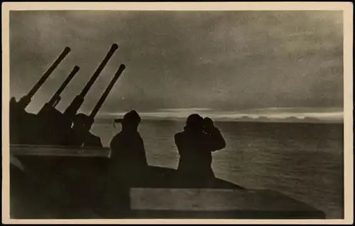Militär/Propaganda Ausblick See (vermtl. von Schlachtschiff) 1940