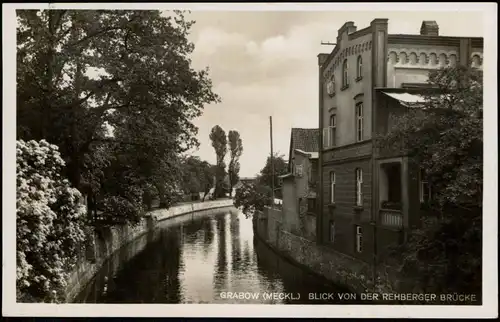 Ansichtskarte Grabow (Elde) BLICK VON DER REHBERGER BRÜCKE 1940