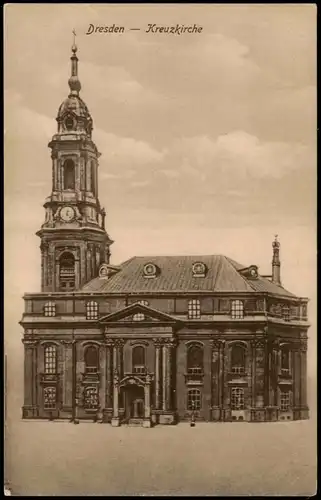 Ansichtskarte Innere Altstadt-Dresden Kreuzkirche, Modell 1915