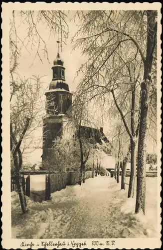 Ansichtskarte Schellerhau-Altenberg (Erzgebirge) Weg zur Kirche im Winter 1934