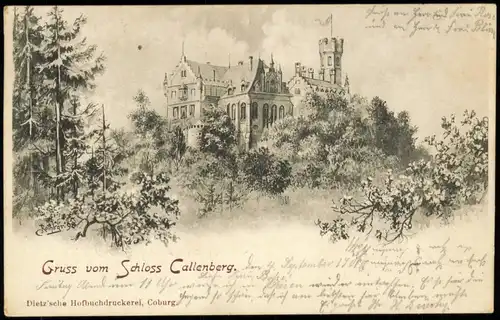 Ansichtskarte Coburg Schloss Callenberg als Künstlerkarte 1901