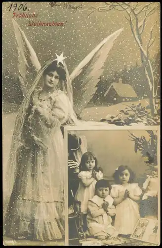 Ansichtskarte  Weihnachten - Christmas Motiv: Engel Kinder 2 Bild 1907