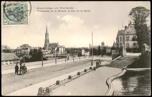 CPA Metz Mosel-Anlage und Wachtstraße 1910