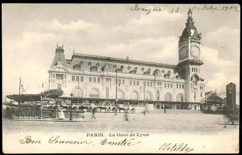 CPA Paris Gare de Lyon Lyoner Bahnhof 1902